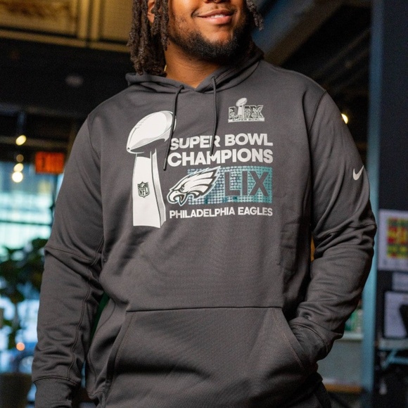 Nike PHILADELPHIA EAGLES SUPER BOWL LIX CHAMPIONS LOCKER ROOM HOODED SWEATSHIRT - Picture 1 of 7